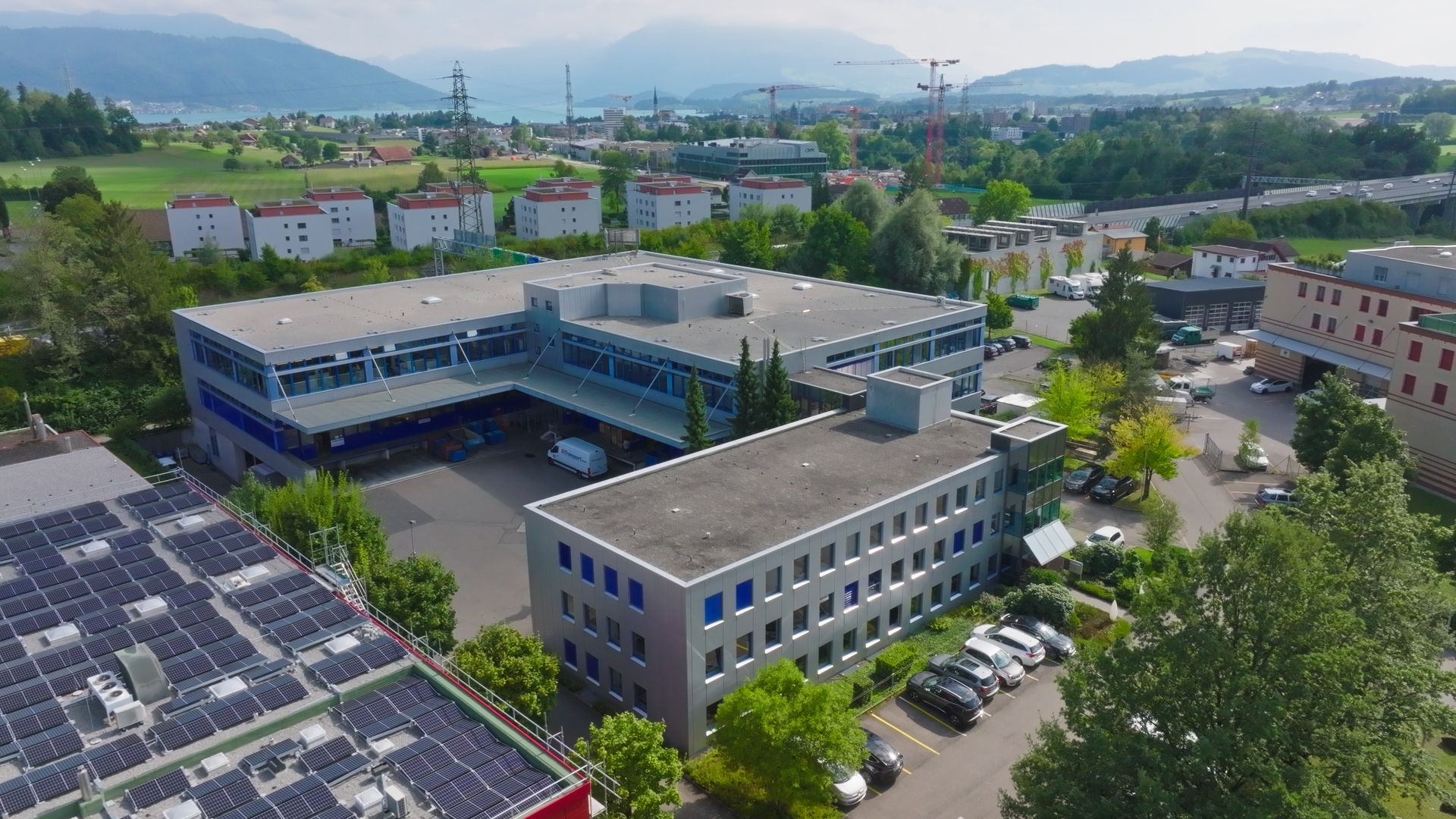 Das ABNOX-Gebäude von oben